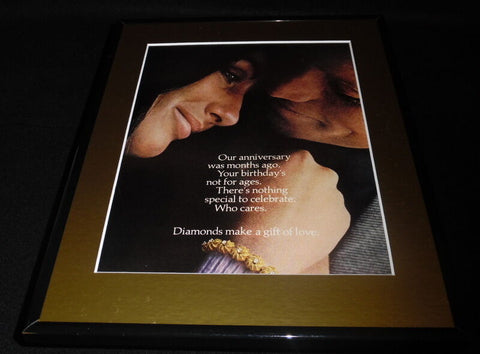 1972 Diamonds Make a Gift of Love Framed 11x14 ORIGINAL Vintage Advertisement