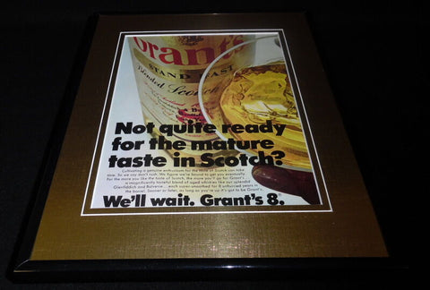 1968 Grant's Scotch 11x14 Framed ORIGINAL Vintage Advertisement