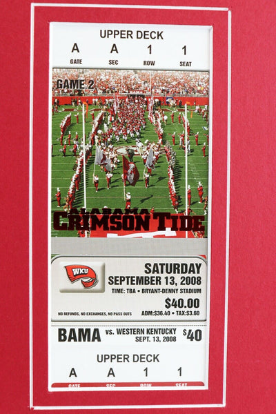 Julio Jones Framed 16x20 Photo & 2008 Alabama vs W Kentucky Replica Ticket Set