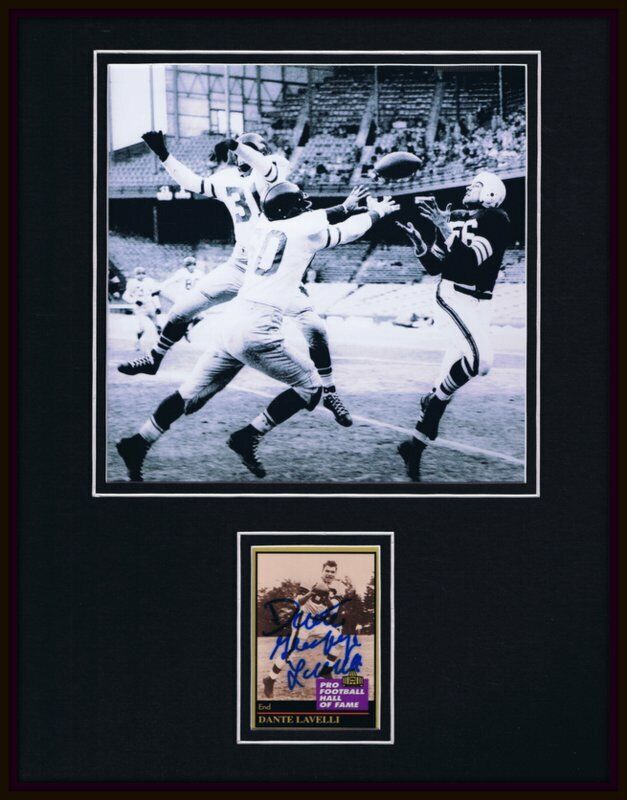 Dante Gluefingers Lavelli Signed Framed 11x14 Photo Display vs Chuck Bednarik