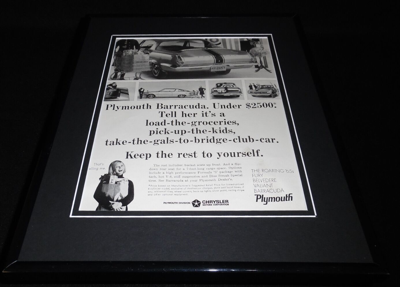 1961 Chrysler Plymouth Barracuda 11x14 Framed ORIGINAL Advertisement