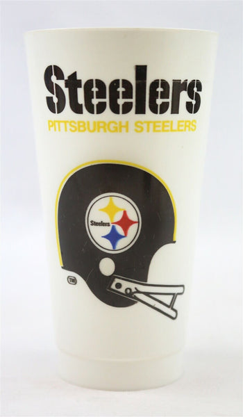 VINTAGE 1980s Pittsburgh Steelers Plastic Drinking Glass Beer Cup 