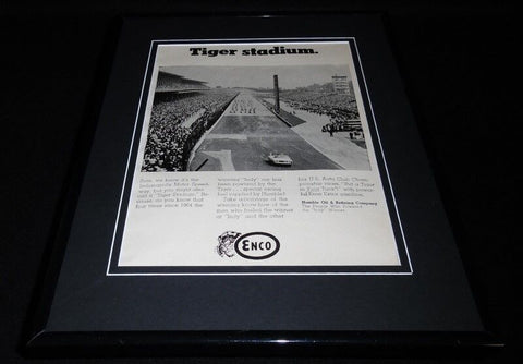 1968 Enco Tiger Stadium Indy 500 11x14 Framed ORIGINAL Vintage Advertisement 