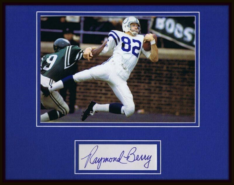 Raymond Berry Colts Signed Framed 11x14 Photo Display