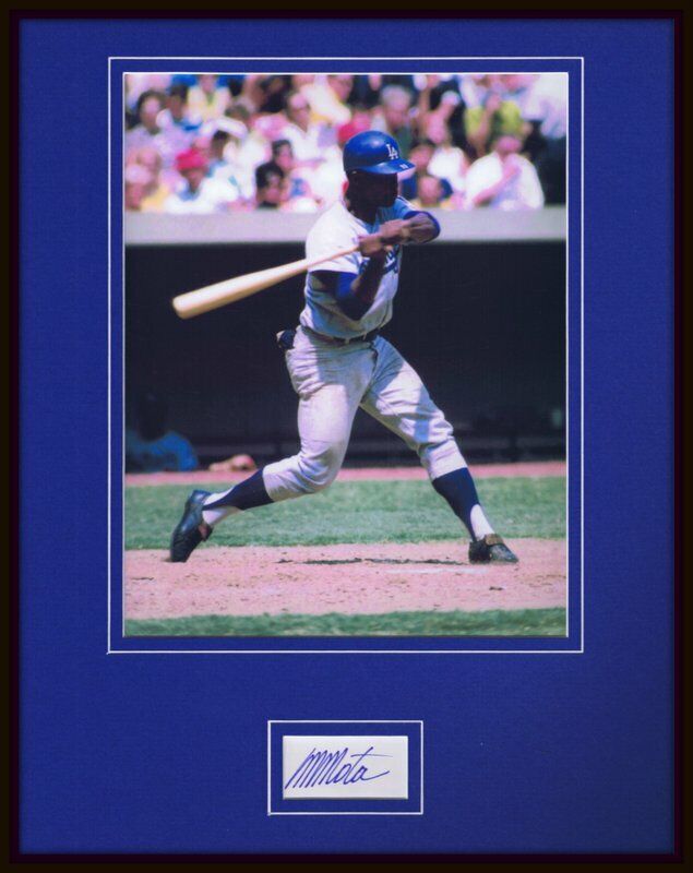 Manny Mota Signed Framed 11x14 Photo Display Dodgers