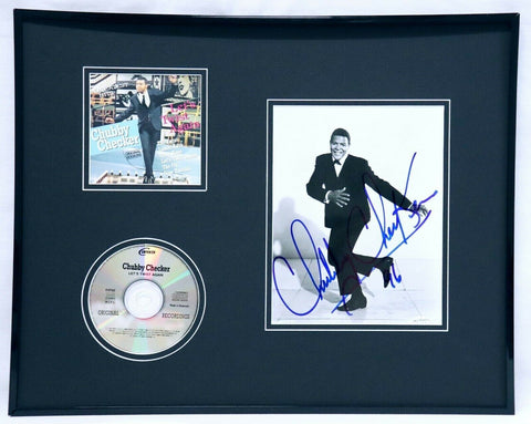 Chubby Checker Signed Framed 16x20 Let's Twist Again CD & Photo Display JSA