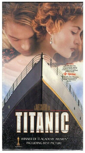 Titanic VINTAGE SEALED VHS Cassette w/ Sprint Sticker Leonardo Dicaprio