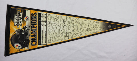 Super Bowl XL Pittsburgh Steelers Team Facsimile Signed 12x30" Felt Pennant