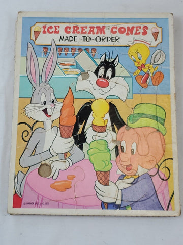 VINTAGE 1977 Whitman Looney Tunes Frame Tray Puzzle Bugs Bunny Sylvester Porky