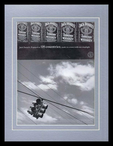 2003 Jack Daniel's Whiskey 135 Countries Framed 11x14 ORIGINAL Advertisement