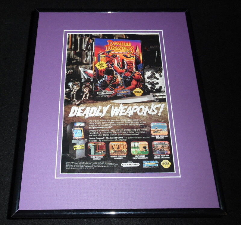 Double Dragon III 1993 Sega Genesis Framed 11x14 ORIGINAL Advertisement 