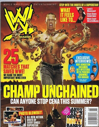 ORIGINAL Vintage June 2010 WWE Magazine John Cena Randy Orton