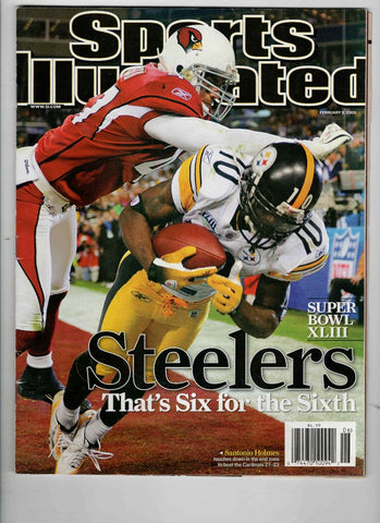 VINTAGE Feb 9 2009 Sports Illustrated Magazine Santonio Holmes SB 43 No Label