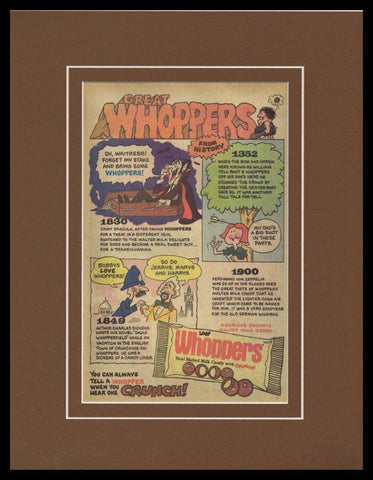 1980 Leaf Whoppers / Dracula Framed 11x14 ORIGINAL Vintage Advertisement