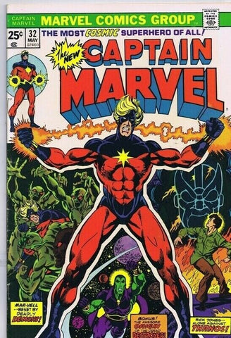 Captain Marvel #32 ORIGINAL Vintage 1975 Marvel Comics Origin Drax + Moondragon