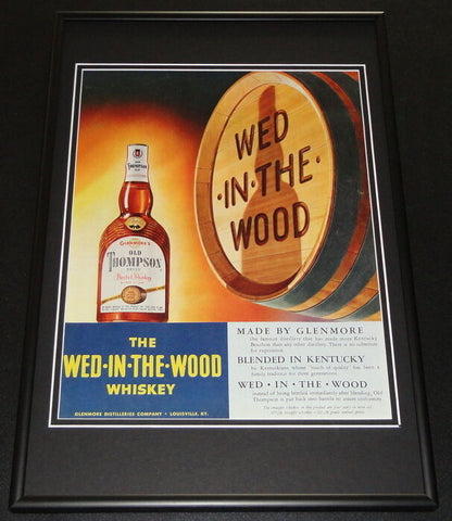 1953 Old Thompson Whiskey ORIGINAL Framed 12x18 Vintage Advertisement Display