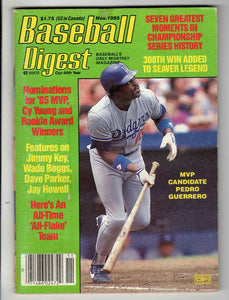 Nov 1985 Baseball Digest Magazine Pedro Guerrero Dodgers