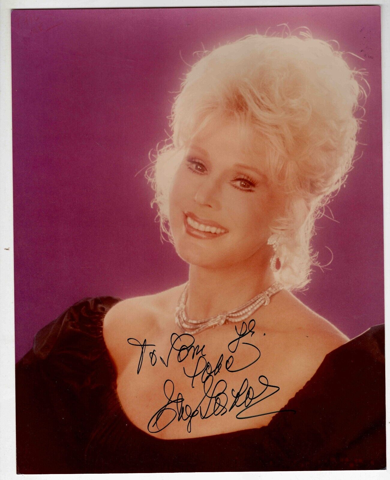 Eva Gabor Signed 8x10 Photo JSA Green Acres Rescuers Aristocrats Match Game N