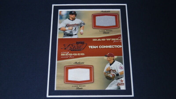 Jeff Bagwell Craig Biggio Framed 11x14 Game Used Pants & Photo Display Astros