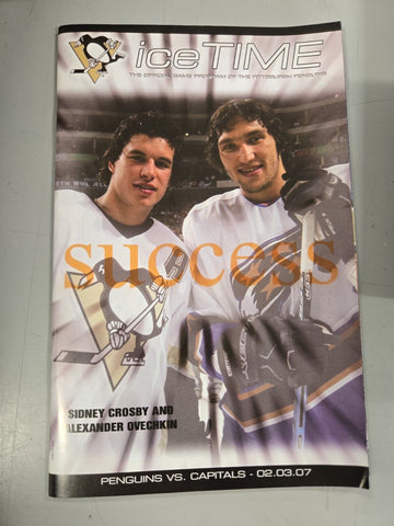 Feb 3 2007 Capitals @ Pittsburgh Penguins Program Ovechkin Crosby MAF Shutout