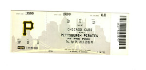 Apr 4 2013 Chicago Cubs @ Pittsburgh Pirates Ticket Andrew McCutchen A Rizzo