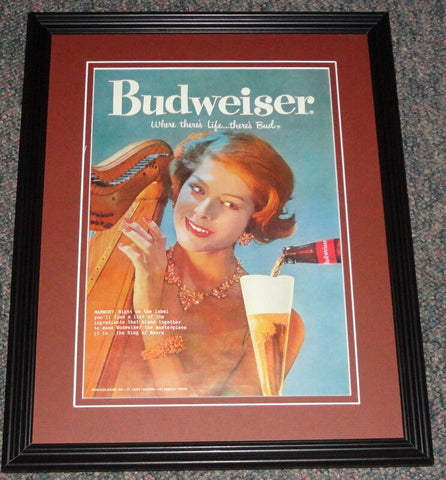 1959 Budweiser Beer 11x14 Framed ORIGINAL Vintage Advertisement B