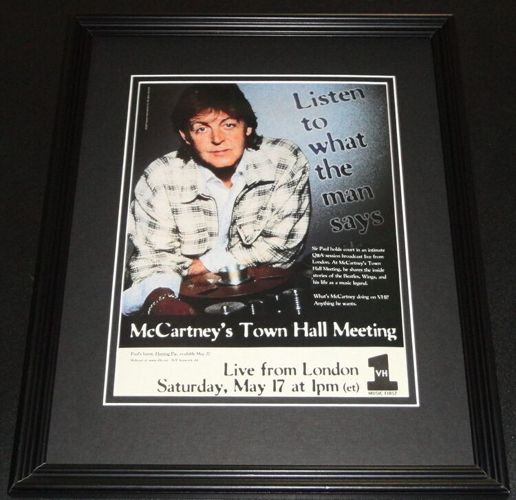 Paul McCartney 1997 VH1 Town Hall Meeting 11x14 Framed ORIGINAL Advertisement