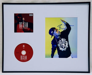 Big Sean Signed Framed 16x20 Photo + Finally Famous CD Set AW