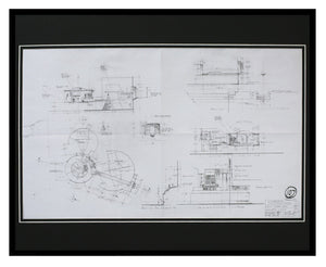 Star Wars Homestead Garage Blueprint Framed 16x20 Sketch Display