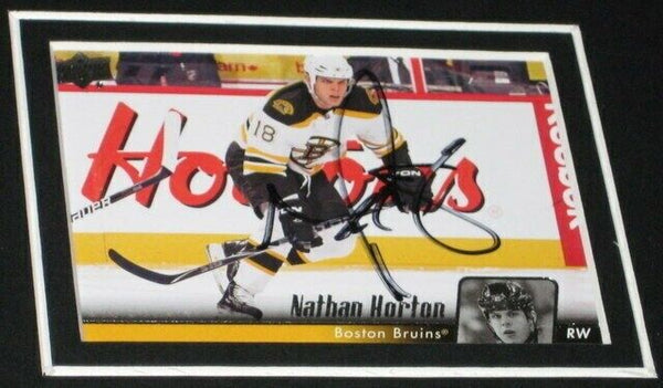 Nathan Horton FIGHT Signed Framed 11x17 Photo Display Bruins 