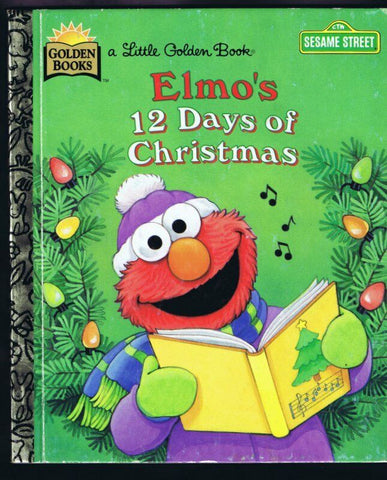 ORIGINAL Vintage 1996 Sesame Street Elmo 12 Days of Christmas Golden Book 