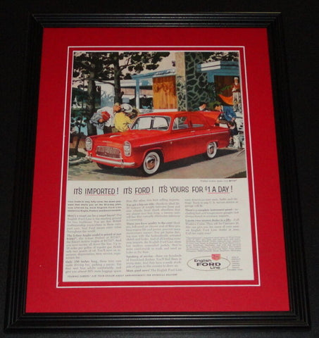 1959 English Ford Line 11x14 Framed ORIGINAL Vintage Advertisement