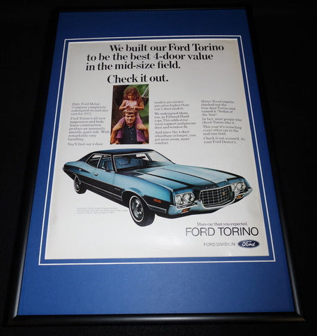 1972 Ford Torino Framed 12x18 ORIGINAL Vintage Advertisement