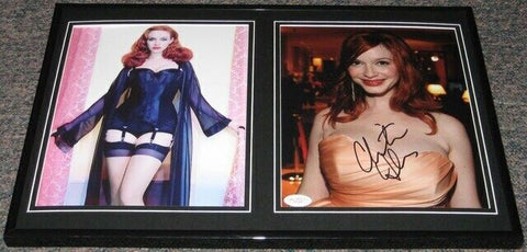 Christina Hendricks Lingerie Stockings Signed Framed Photo Set JSA Mad Men