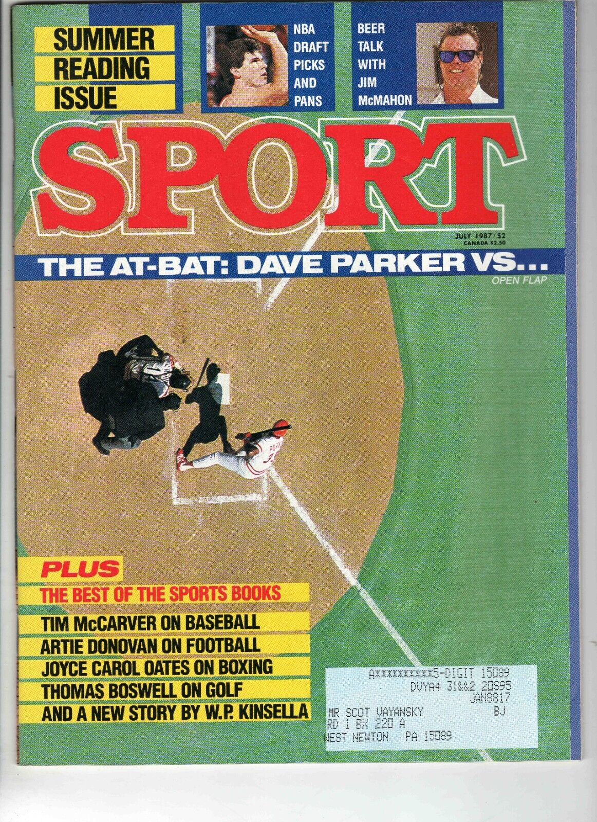 July 1987 Sport Magazine Dave Parker Tim McCarver Jim McMahon