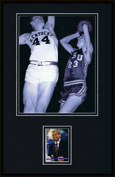 Dan Issel Signed Framed 11x17 Photo Display Kentucky vs LSU Pete Maravich