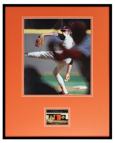 Jim Palmer 16x20 Framed 2 Color Game Used Jersey & Photo Display Orioles