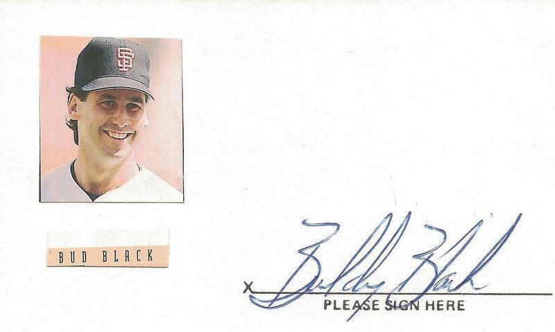 Bud Black Signed 3x5 Index Card Giants