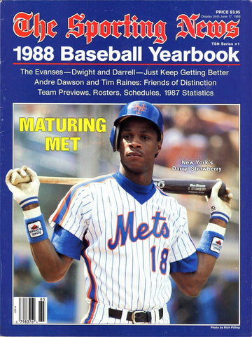 ORIGINAL Vintage 1988 Sporting News Baseball Yearbook Darryl Strawberry Mets