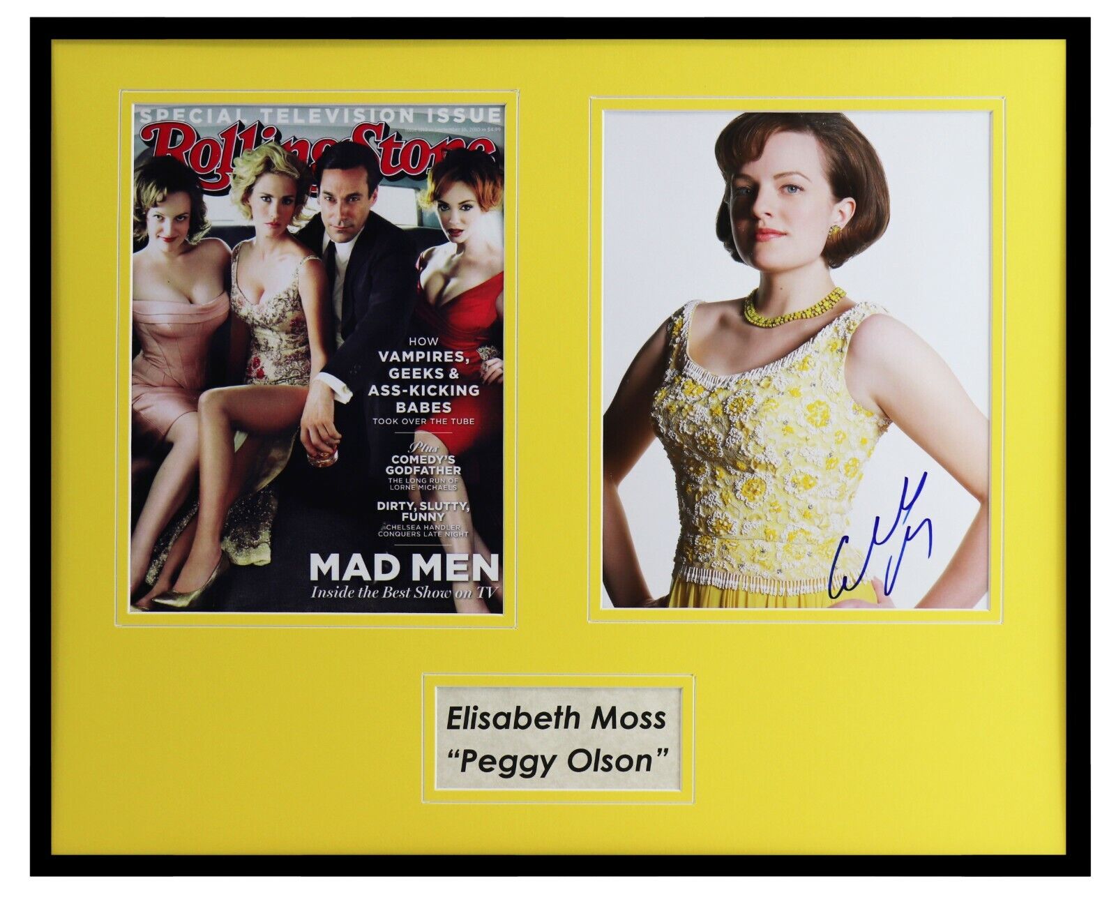 Elisabeth Moss Signed Framed 16x20 Photo Set Mad Men