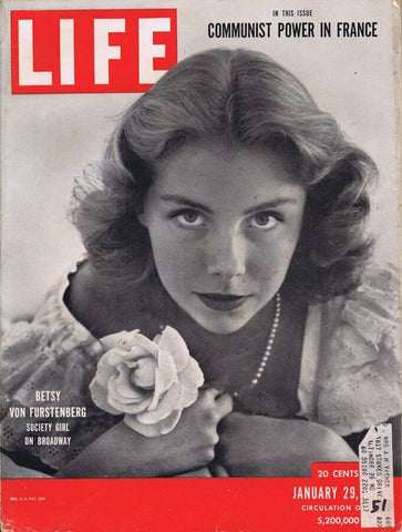 ORIGINAL Vintage Life Magazine January 29 1951 Betty Von Furstenberg