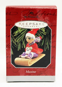 VINTAGE 1998 Hallmark Keepsake Christmas Ornament Maxine on Sled