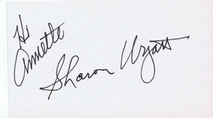 Sharon Wyatt Signed 3x5 Index Card General Hospital