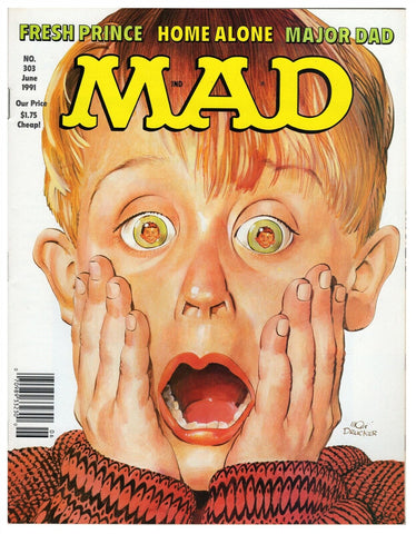 ORIGINAL Vintage 1991 Mad Magazine #303 Home Alone Fresh Prince Major Dad