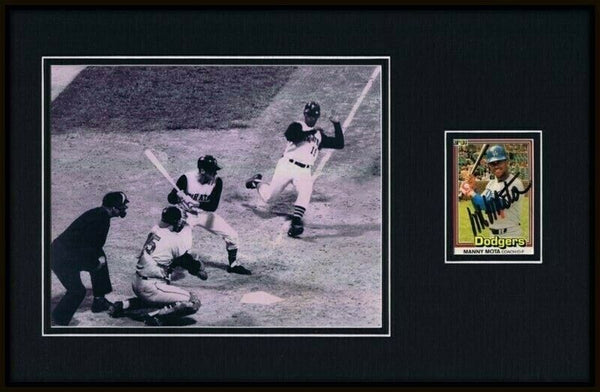 Manny Mota Signed Framed 11x17 Photo Display Pirates Stealing Home