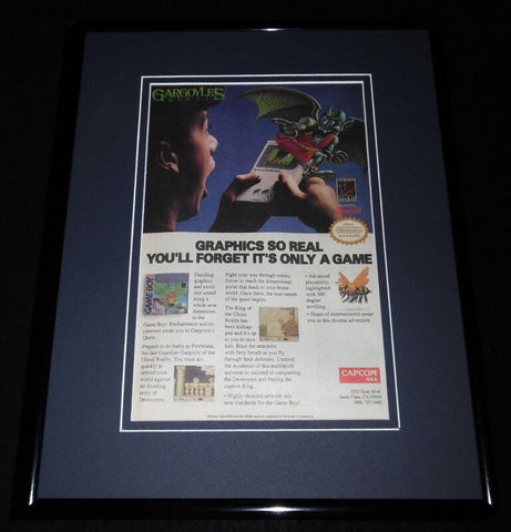 Gargoyle's Quest 1990 Game Boy Framed 11x14 ORIGINAL Vintage Advertisement 