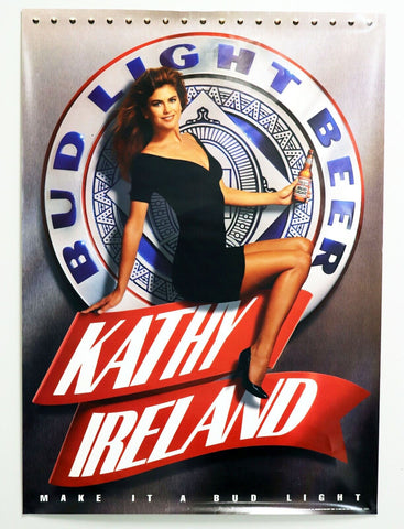 ORIGINAL Vintage 1993 Bud Light Beer Kathy Ireland 20x28 Poster