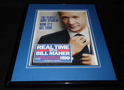 Real Time with Bill Maher 2013 Framed 11x14 ORIGINAL Vintage Advertisement HBO