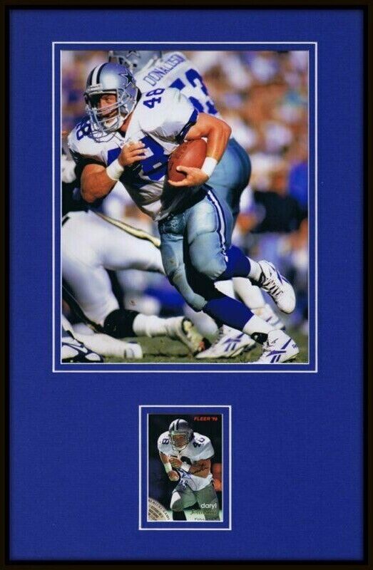 Daryl Johnston Moose Signed Framed 11x17 Photo Display Cowboys