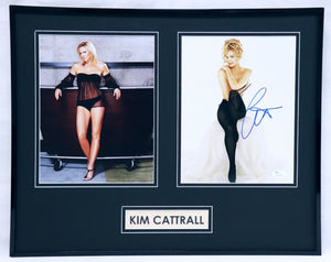 Kim Cattrall Signed Framed 16x20 Lingerie Stockings Photo Set JSA Sex & The City